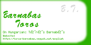 barnabas toros business card